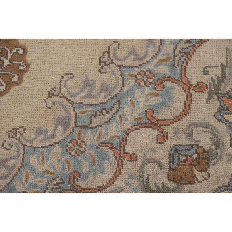 Vintage Medallion Distressed Tabriz Persian Rug Handmade Wool Carpet - 6'6" x 9'6"