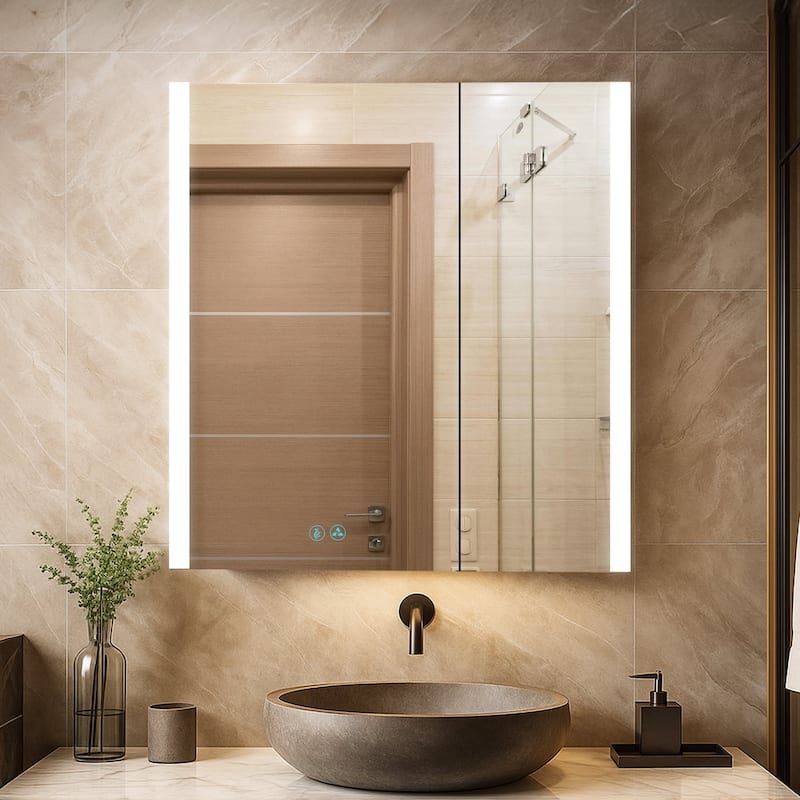 Blossom LED Bathroom Medicine Cabinet with Lighted Mirror, Anti-Fog - 30x32 Inch