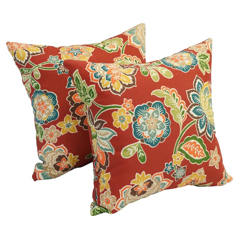 Blazing Needles 17-inch Square Polyester Outdoor Throw Pillows (Set of 2)