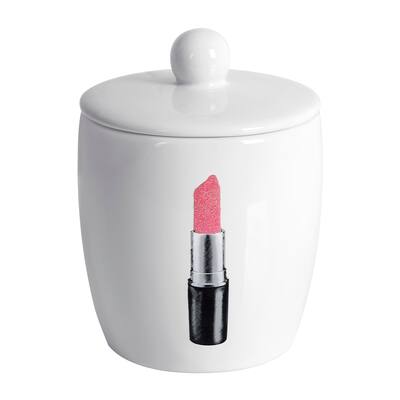 Cosmetique Cotton Ball Jar - Multi - 5.25H x 3.9 W x 3.9D