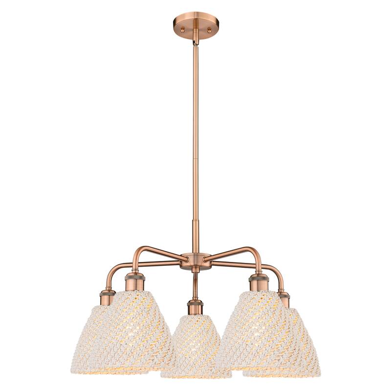 Innovations Lighting Endless Possibilities Ballston - Bristol Natural - 5 Light 26" Stem Hung Chandelier - Antique Copper