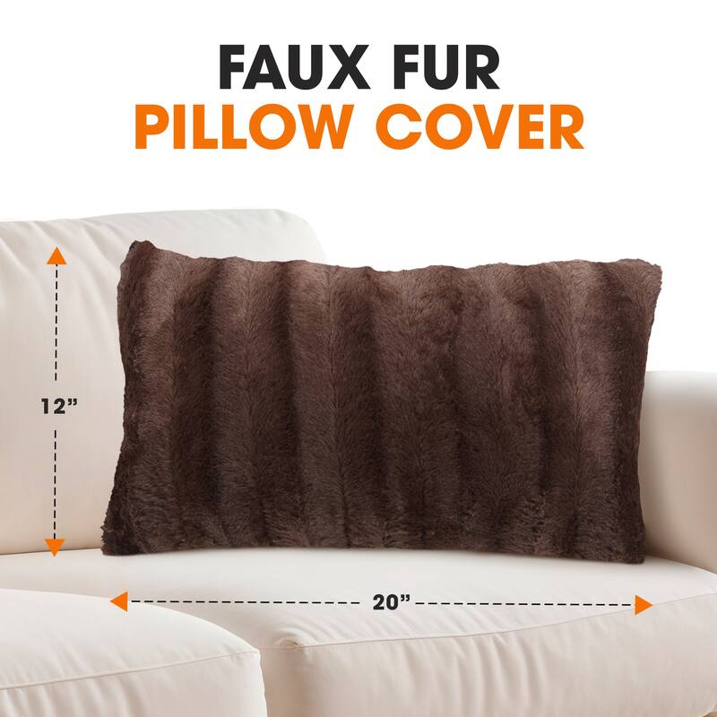 Cheer Collection FauxFur Throw Pillow Cover