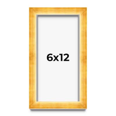 6x12 Shadow Box Frame Gold | 1.625 Inches Deep Real Wood Traditional