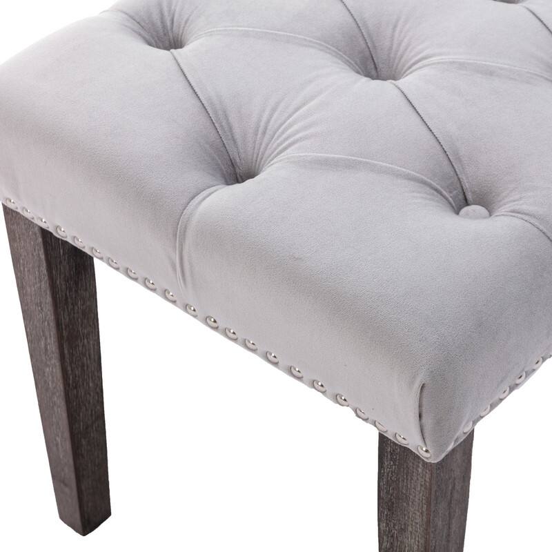 Tufted Velvet Bench Ottoman - Versatile Seating and Footrest for Living Room, Entryway, and Bedroom