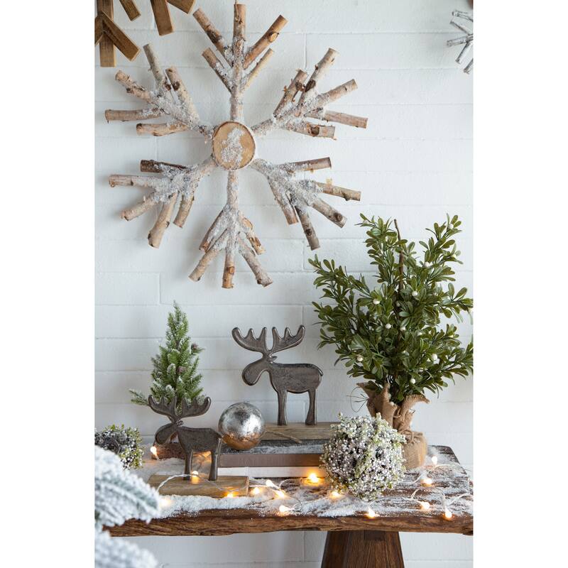 D4" Christmas Ball Ornaments, Wood Decorative Hanging Ball Christmas Tree Ornaments for Holiday Decorations, Set of 8