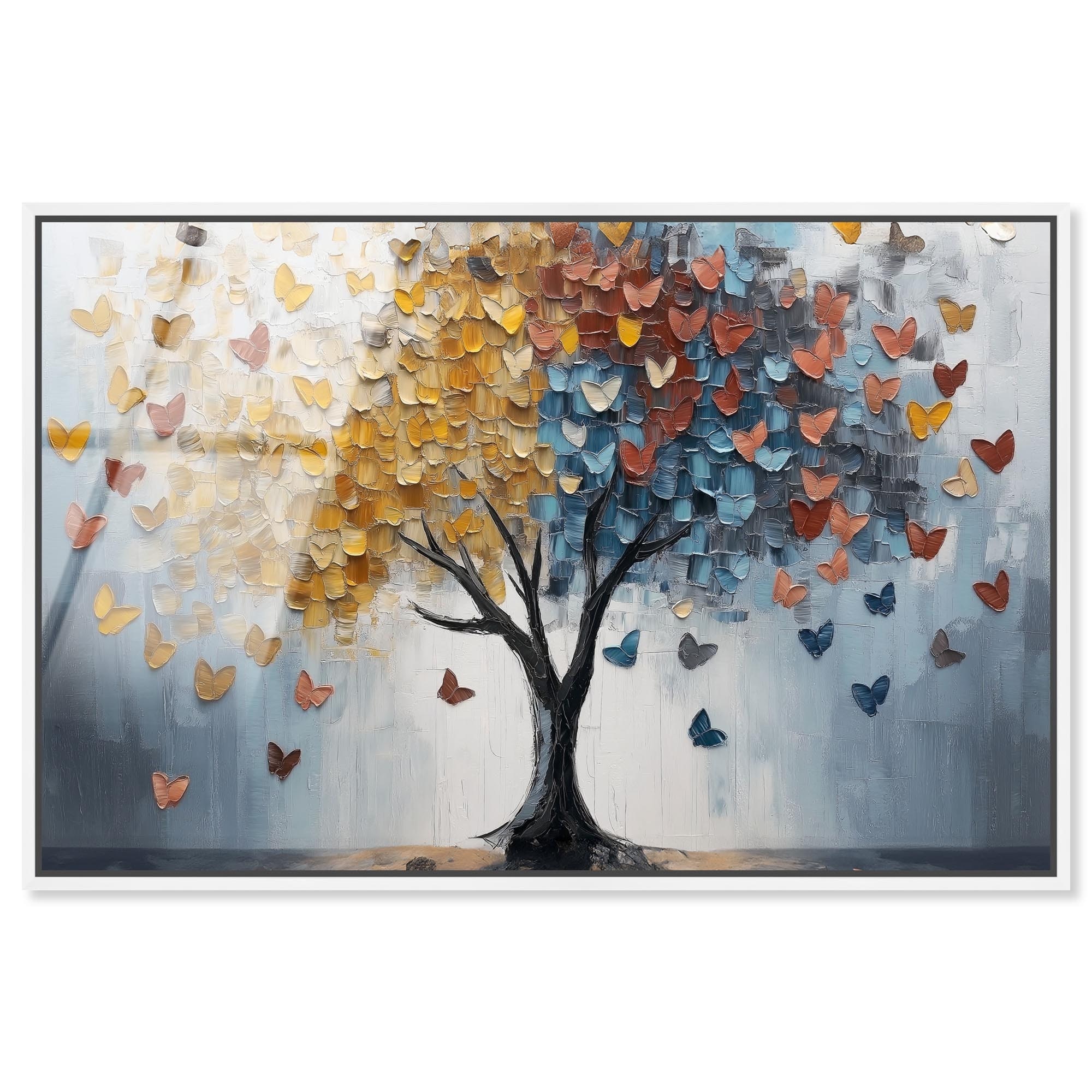 Butterfly Dream Tree I Colorful Framed Acrylic Wall Art by Art Remedy