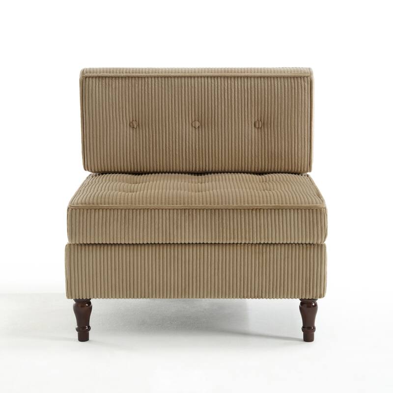 Modern Corduroy Corner Armchair Armless Chair sofa