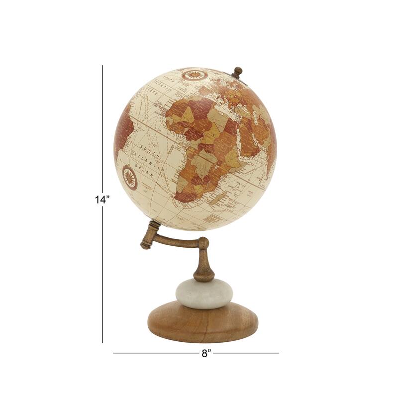 Cream Mango Wood Globe