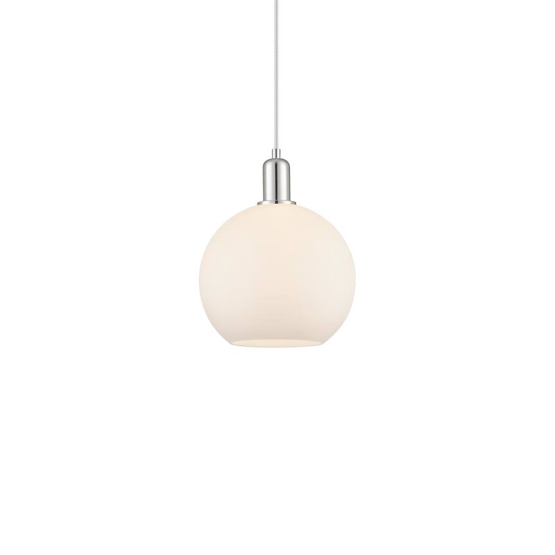 Innovations Lighting 716-1P-13-10 Athens Pendant Athens 10" Wide Mini - Polished Nickel / Matte White