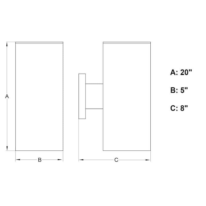Bellevue VXWS87320 Empathy 2 Light 20" Tall Outdoor Wall Sconce -