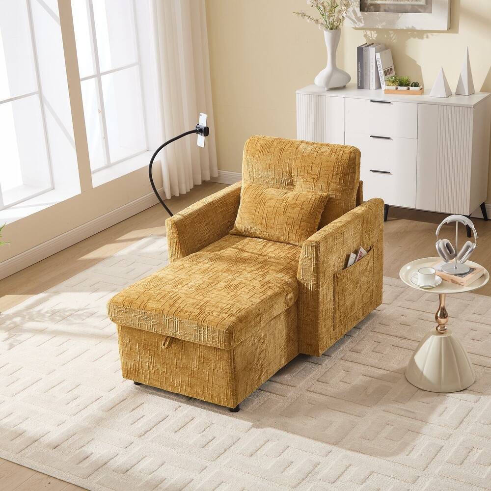 Multifunctional Lazy Person Sofa Recliner can be Stored Storage Backrest with Cell Phone Bracket Single Leisure Chair