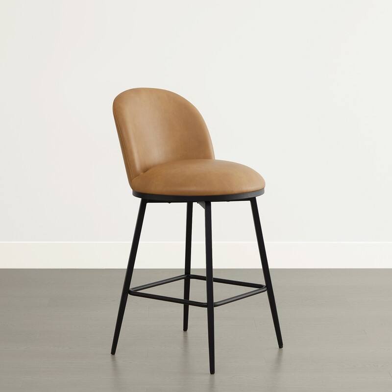 Beverly Swivel Counter Bar Stool Set 26 in Barstools with Metal Frame