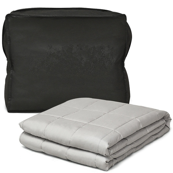 Gymax Weighted Blanket 20 lbs Queen /King Size Cotton Blanket Glass