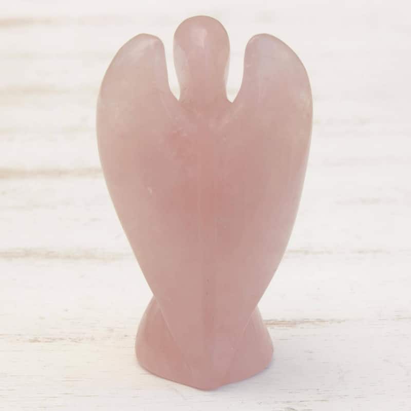 Handmade Pink Angel Rose Quartz Figurine (Brazil) - 3.1