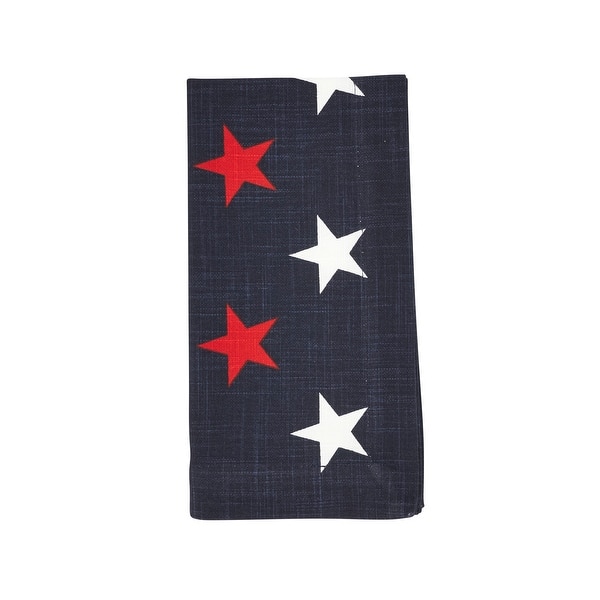 slide 2 of 5, Patriotic Stars Napkin (Set of 4) - Americana Star Pattern Table Linen for Memorial Day, Fourth of July & Everyday Entertaining Set of 4 - Red/White/Blue