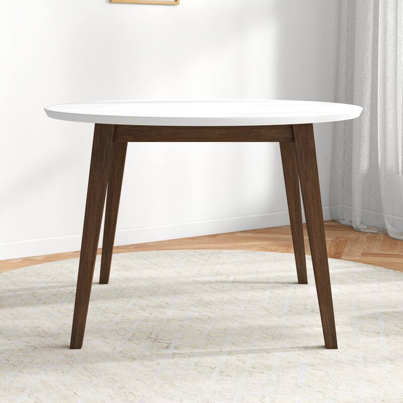 GDFStudio - Paloma Mid-Century Modern Round Solid Wood Dining Table for Kitchen, Dining Room, Dinette, Breakfast
