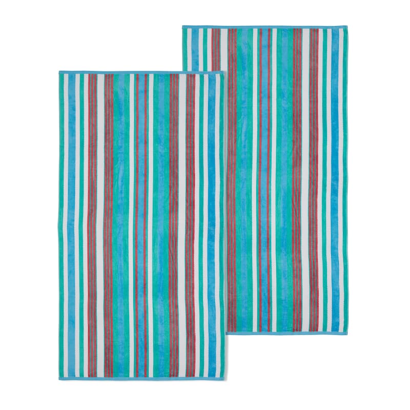 Superior 100% Cotton Rope Textured Oversized Beach Towel Set of 2 - 34 x 64