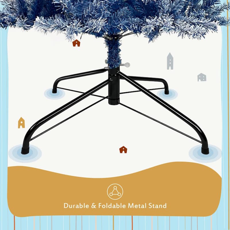 6FT Pre-Lit Snow-Flocked Christmas Tree with 750 Branch Tips