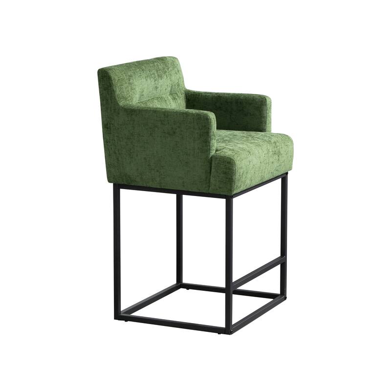 House Hold Counter Height Bar Stools Set of 2,Modern Square PU Bar Stool