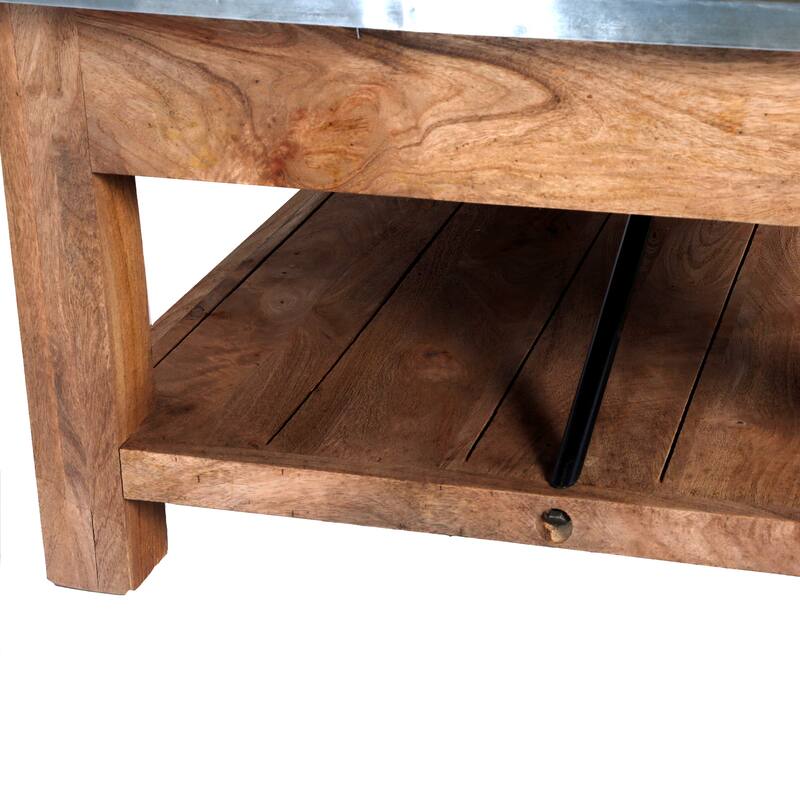Carbon Loft Blitz Wood and Zinc Metal 48-inch Coffee Table with Shelf