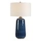 preview thumbnail 1 of 3, Uttermost Brae Blue Glaze Table Lamp - N/A