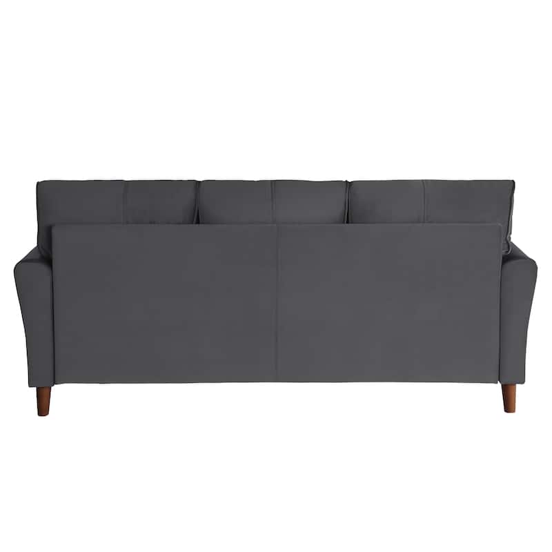 Velvet Upholstery Plush Tufted Sofa with Flared Arms, Solid Wood Frame - 1pc 80" Modern Living Room Couch