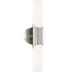 preview thumbnail 14 of 18, 2-Light 16-inch Modern/Contemporary ADA Brushed Nickel Bath Vanity Light Bar with White Opal Glass