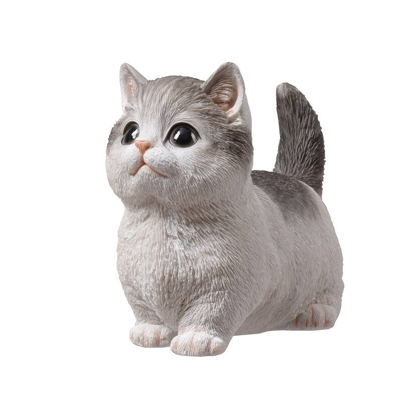 Sitting Cat Kitten Statue-Gray