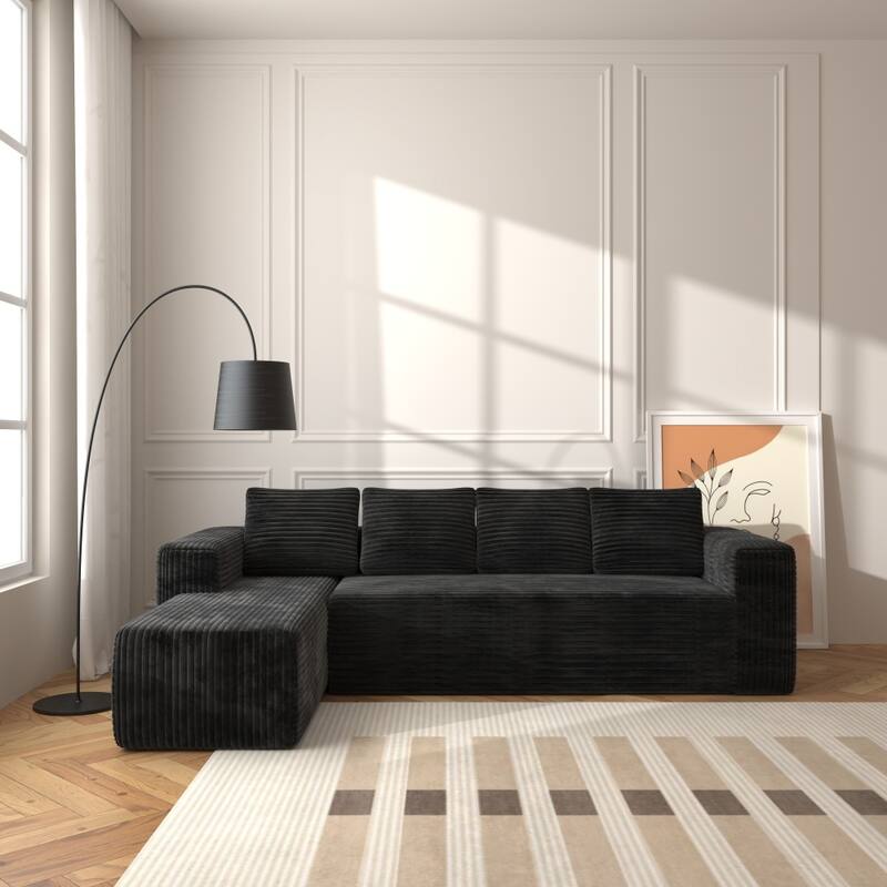 104" Modern Modular Sectional Sofa with Deep Seat and Right Facing Chaise