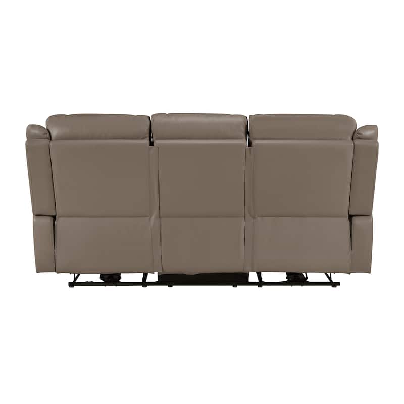 Kaelin 81.5" Top Grain Leather Rectangle Power Double Reclining Sofa