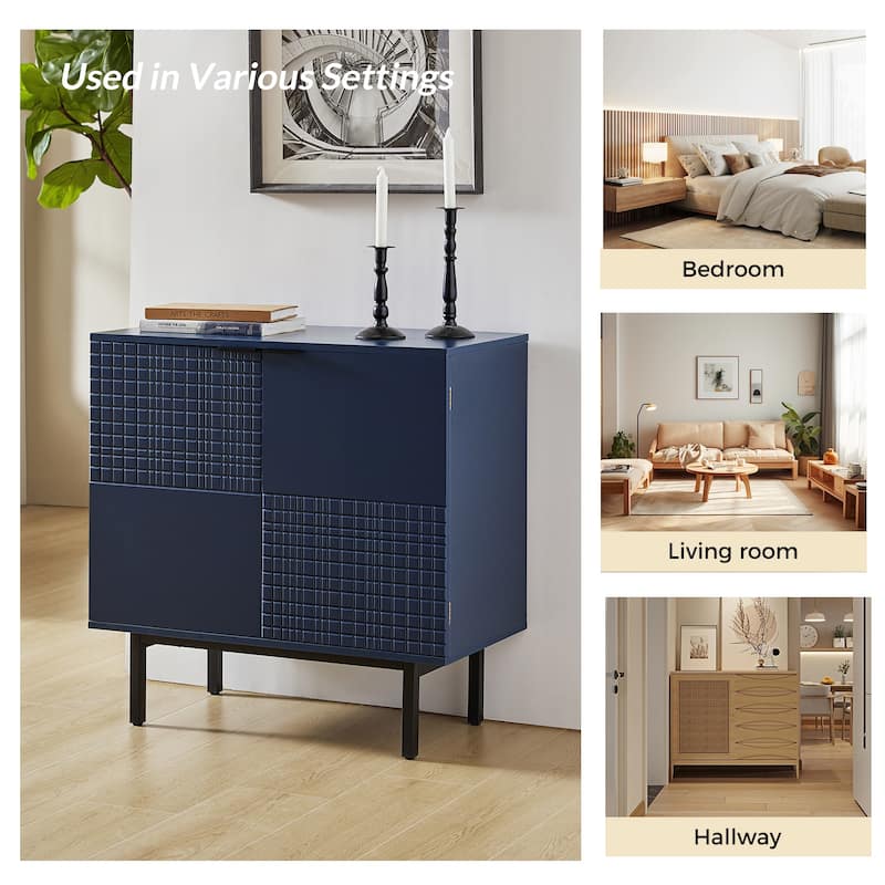 Arnold Modern 30"Tall 2 Door Accent Cabinet with Metal Leg by HULALA HOME