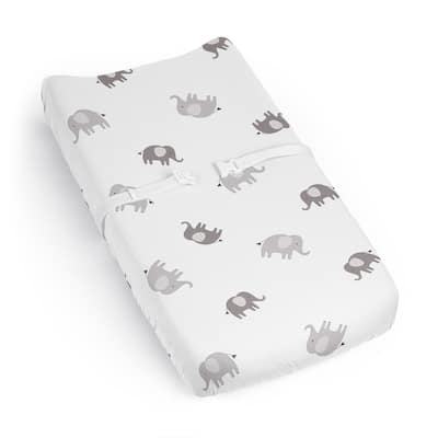 Sweet Jojo Designs Grey and White Boho Bohemian Elephant Boy Girl Gender Neutral Changing Pad Cover Sheet Safari Animals Modern