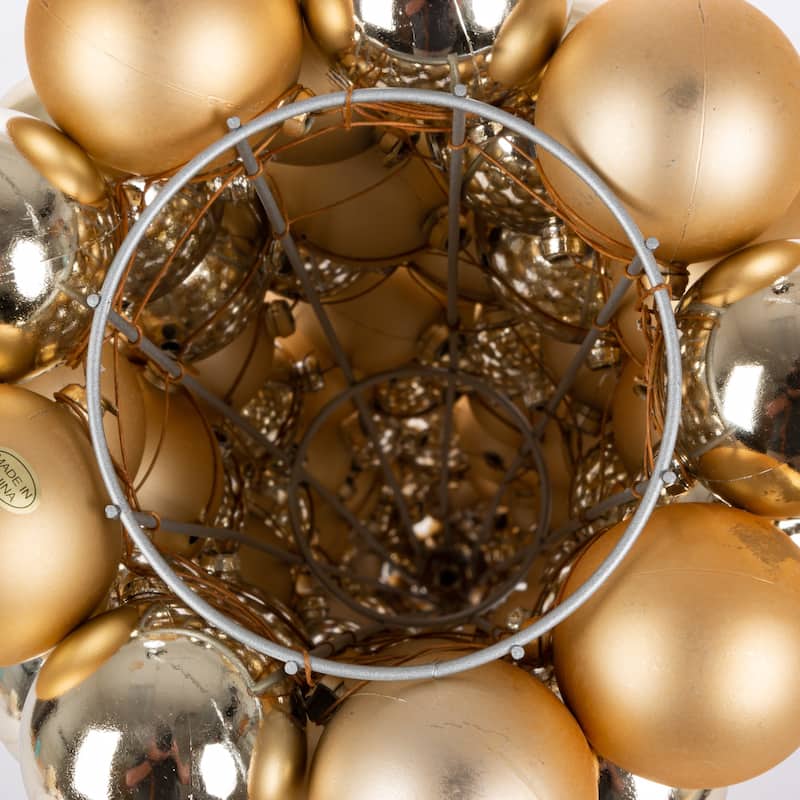 18 in Tall Gold Christmas Holiday Ornament Cone Tree - N/A