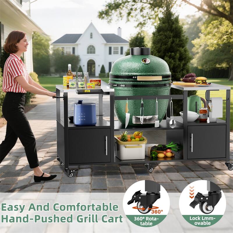 Big Green Egg Grill Table with Storage Box