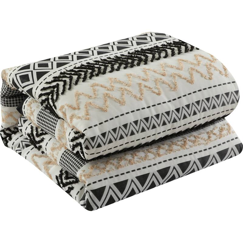 Nanshing Silvia 7 Piece Striped Jacquard Comforter Set