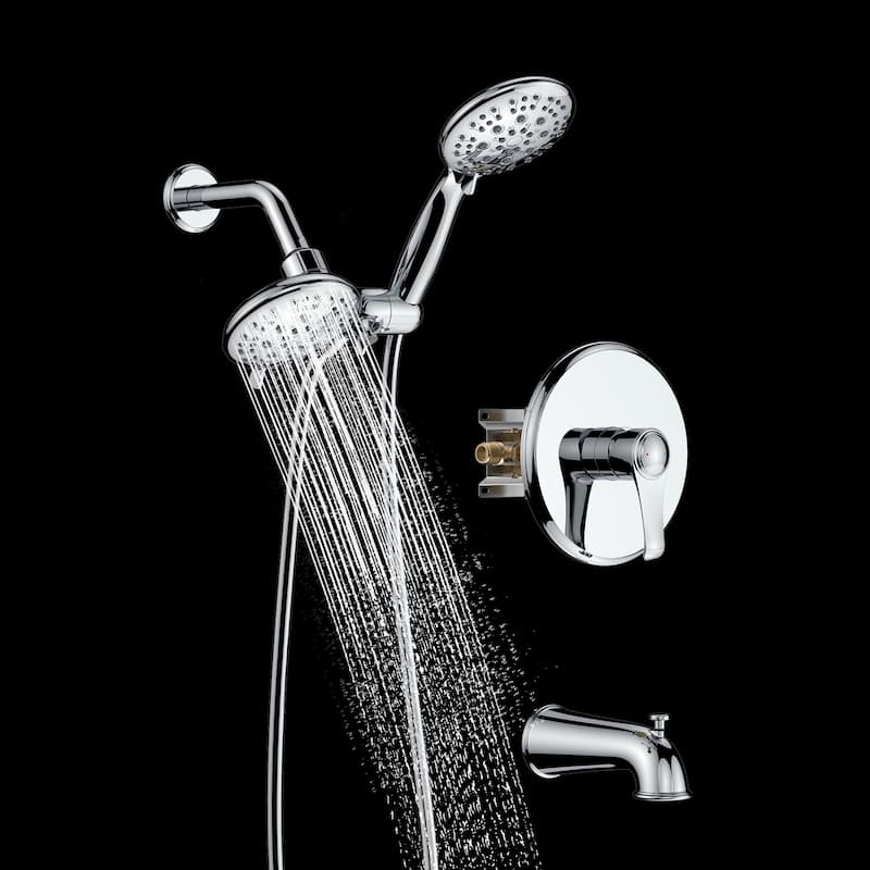 GIVINGTREE Pressure Balanced Complete Shower System with Rough-In Valve - 4.7 inch