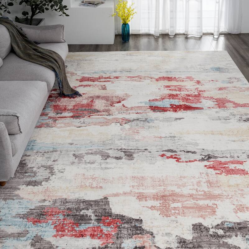 Abstract Red/Gold Area Rug