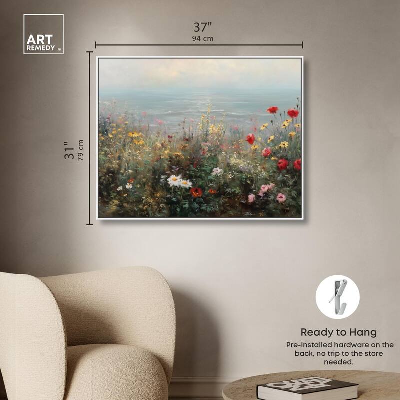 Misty Ocean Field I Canvas by Art Remedy