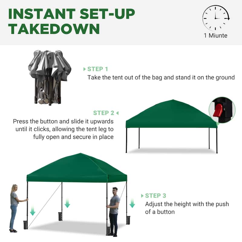 10' x 10' Pop Up Canopy Tent,Outdoor Canopy Tent for Event, Parties, Camping Portable Easy with Carry Bags