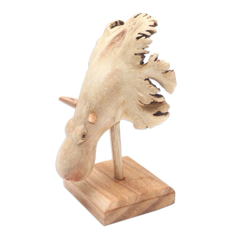 Novica Handmade Little Hippo Wood Statuette