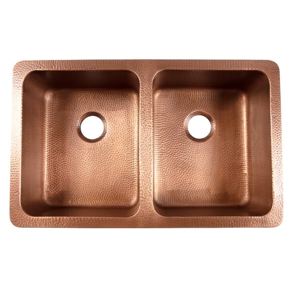 Moran Farmhouse Apron-Front Handmade Copper 36 in. 50/50 Double Bowl Kitchen Sink in Hammered Antique Copper Moran Farmhouse Apron-Front Handmade Copper 36 in. 50/50 Double Bowl Kitchen Sink in Hammered Antique Copper