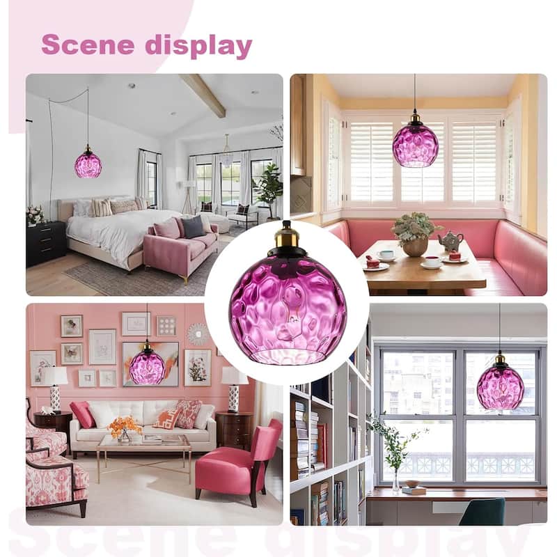 Bohemian hanging light purple pendant light glass chandelier light