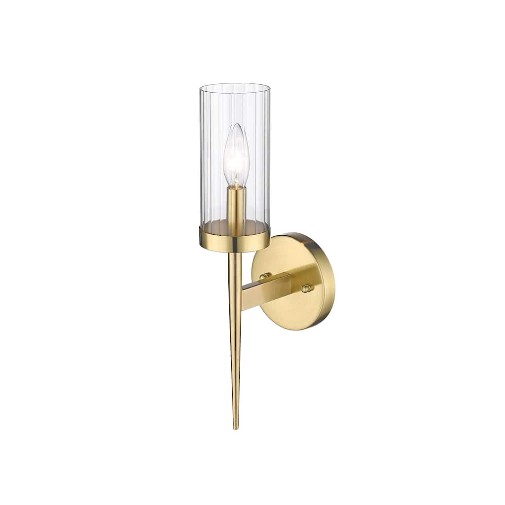 1 Light Chrome Wall Sconce With A Glass Shade