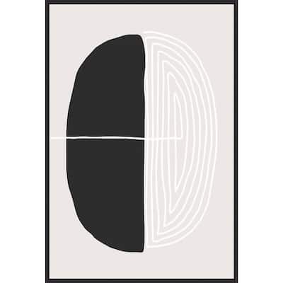 Black and White Oval by Incado Framed Canvas Wall Art Print - Sylvie Black