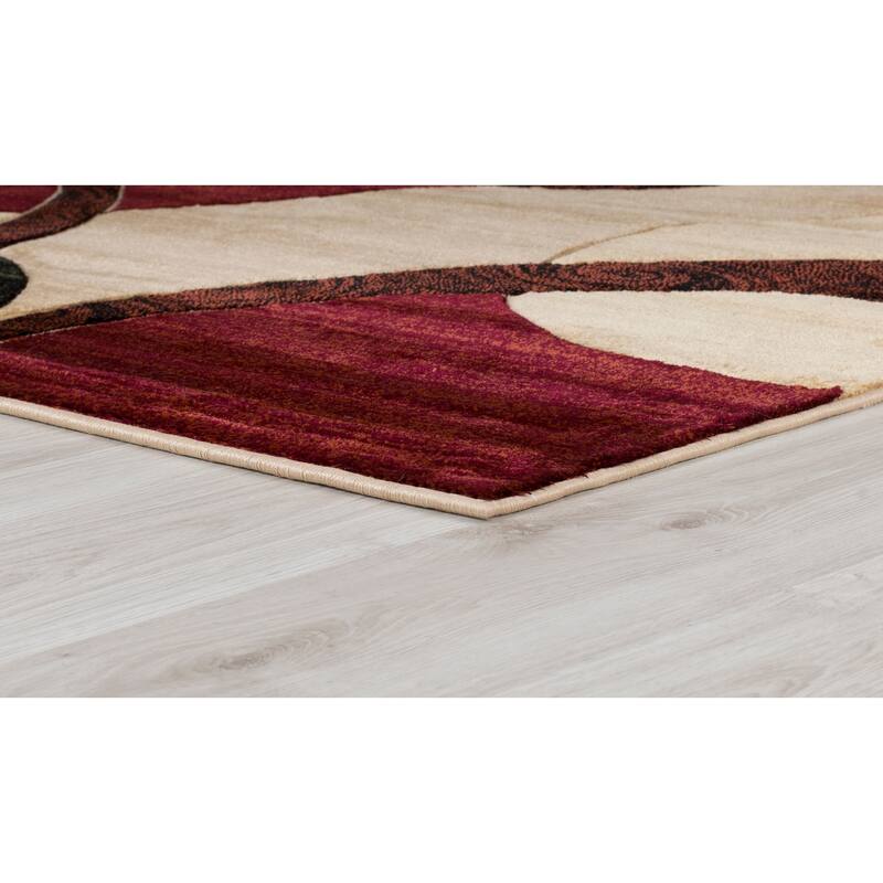 Orelsi Collection Abstract Geometric Circles Area Rug
