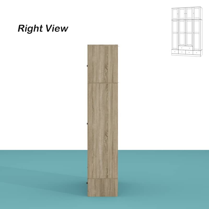 Rattan-Accented Wardrobe - Spacious Clothing Organizer with Style
