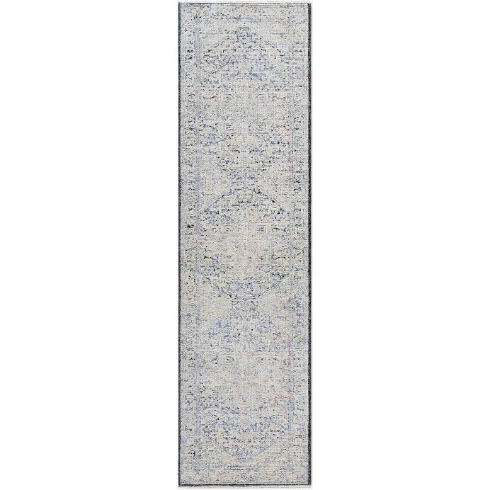 Livabliss Rivaldo Traditional Distressed Medallion Area Rug - Gray/Multi-color - 2' 7" x 10'
