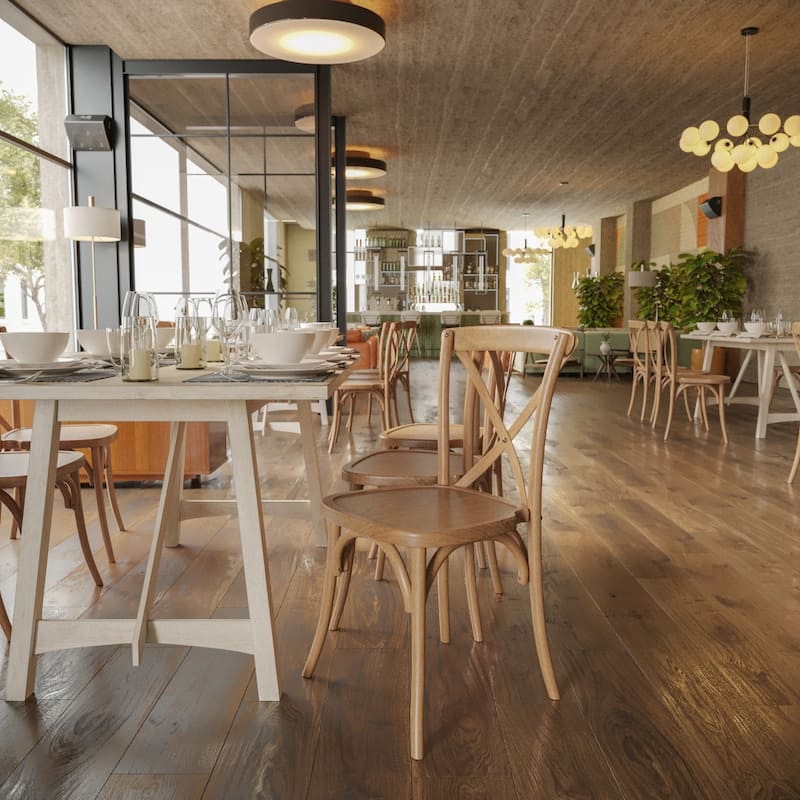 Modern Solid Wood Stacking Cross Back Dining Chairs (Set of 2)