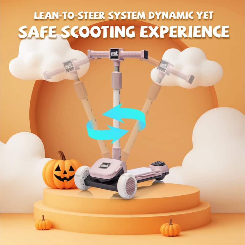 Anmytek Kids Ride On 3-Wheel Scooter W/Buildable blocks, PU flashing wheels and Folding Kick Scooter