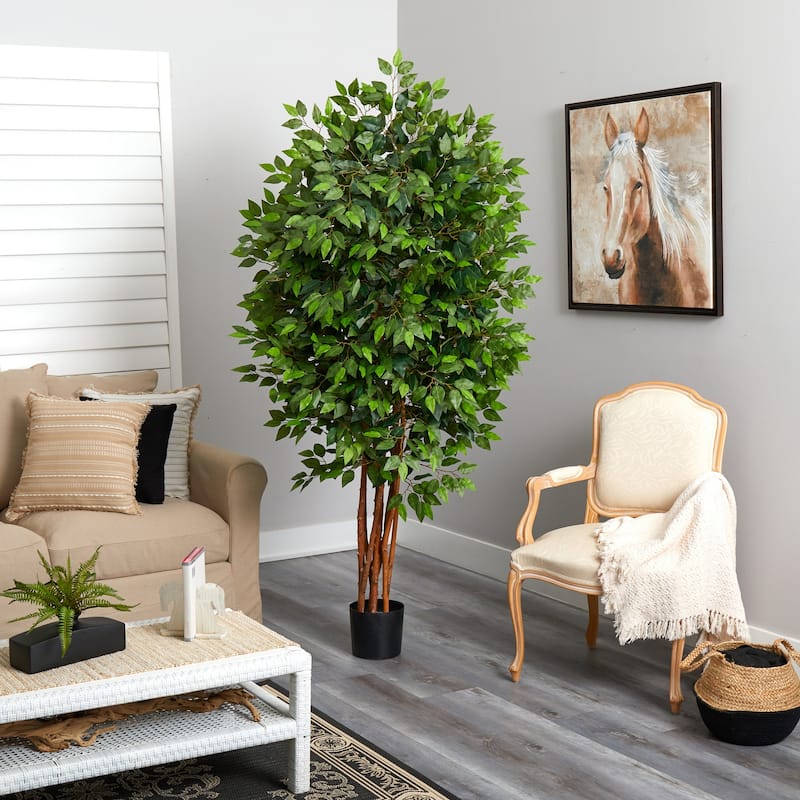 Modern Decorative Tree - 6.5ft Indoor Accent Plant - Artificial Greenery for Home Office Decor - 6.5ft.